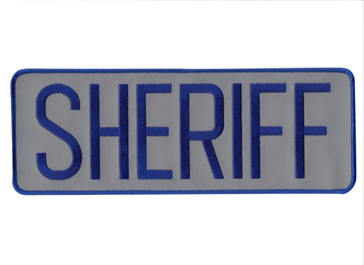 Sheriff Back Patch - Royal Blue/reflective Grey - 11''x4''