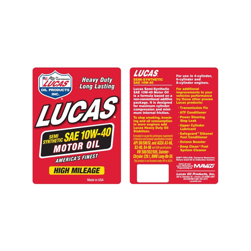 Semi-Synthetic SAE 10W-40 Heavy Duty Motor Oil