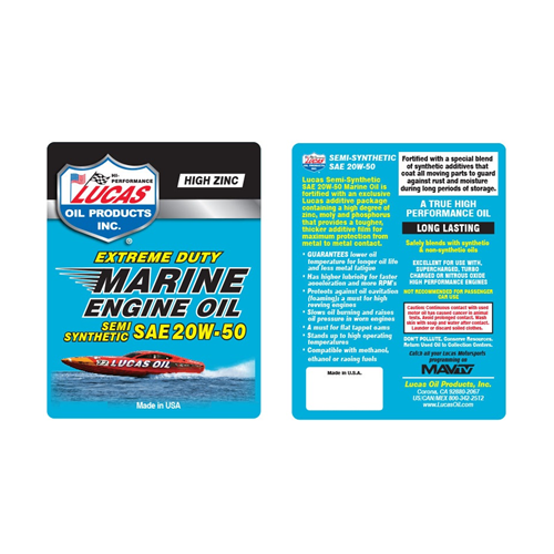 Extreme Duty Marine Engine Oil Semi Synthetic SAE 20W-50