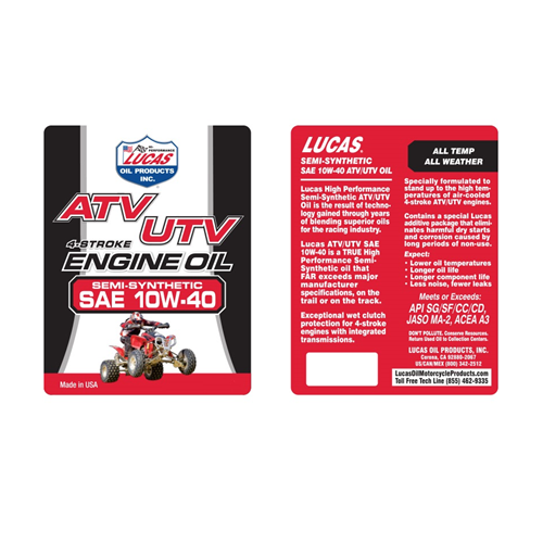 Semi Synthetic Sae 10w-40 Atv Engine Oil