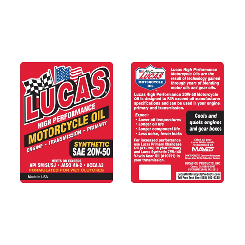 Synthetic Sae High Performance Motorcycle Oil
