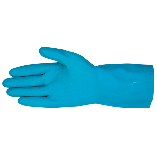 Unlined Blue Latex , Straight Cuff