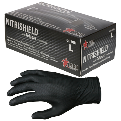 Mcr Safety Black 6 Mil Texture Nitrile Pf Disp