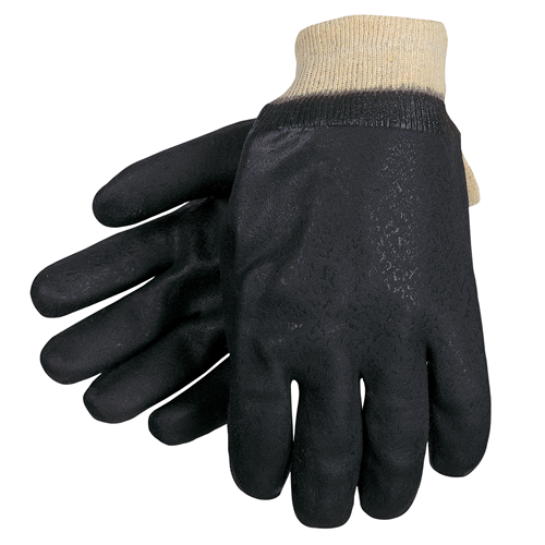 Black, Double Dip, Textured, Knit Wrist