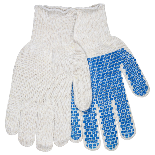 Reg Cotton/Polyester Blue PVC Dots 1Side