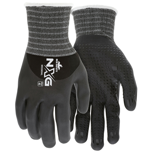 Mcr Safety Nylon Bi-Polymer Coat, Nitrile Dots