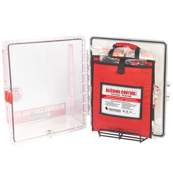 Public Access Intermediate Bleeding Control Station - 8 Pack Vacuum Sealed - Clear Polycarbonate