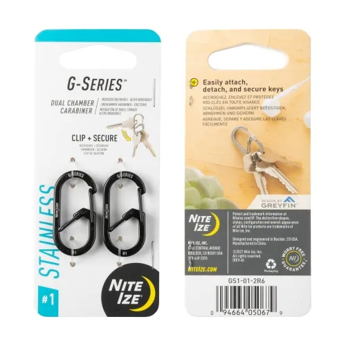 Nite-ize G-series Dual Chamber Carabiner #1 - 2 Pack