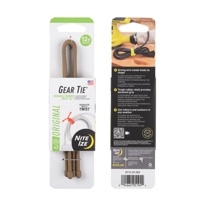 Nite-ize Gear Tie Reusable Rubber Twist Tie