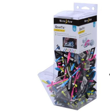 Gear Tie 3 In. Assorted Mini Bulk Gravity Bin Display - 200 Units