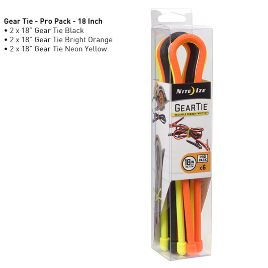 Nite-ize Gear Tie Propack 18 - 6 Pack - Assorted Colors