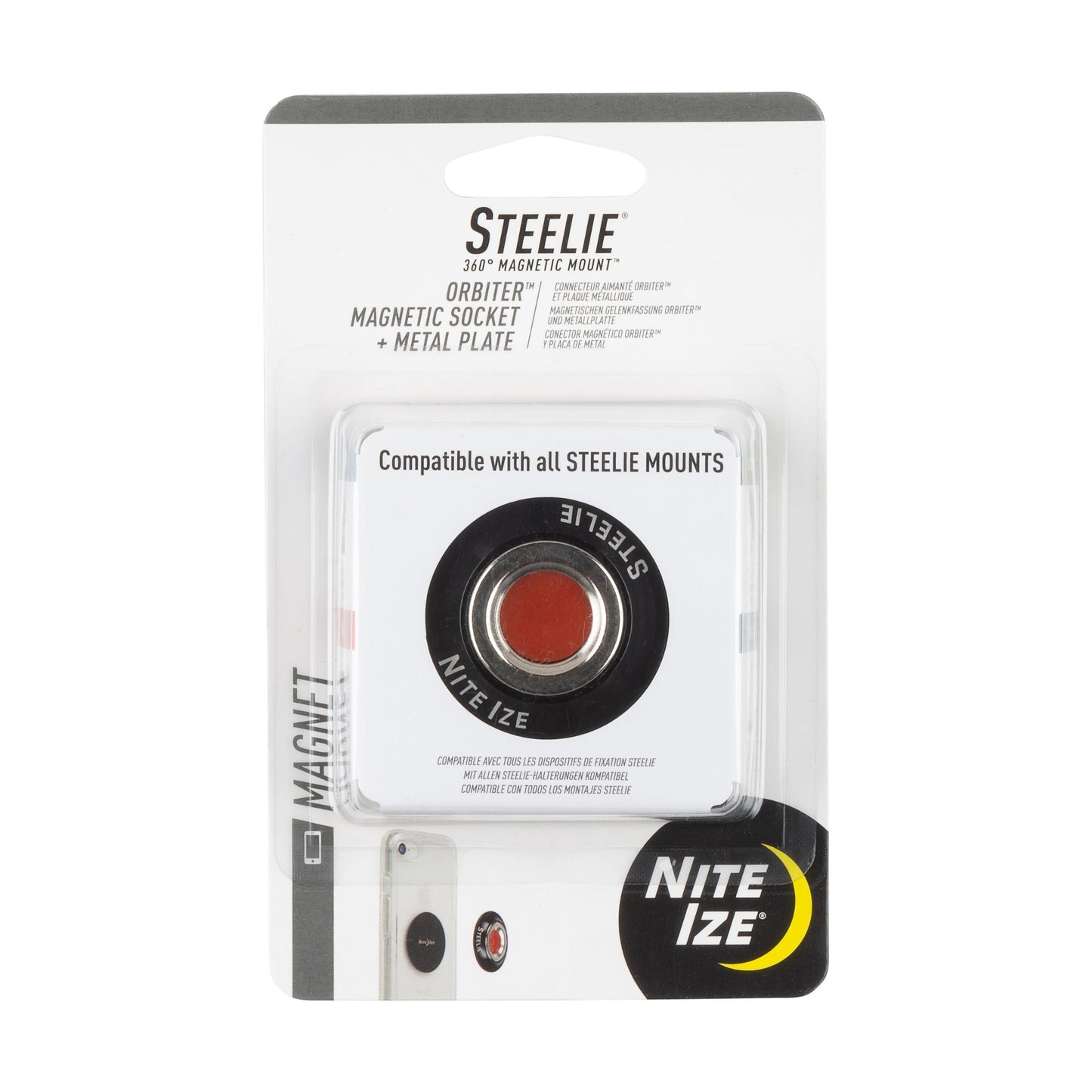 Nite-ize Steelie Orbiter Magnetic Socket + Metal Plate