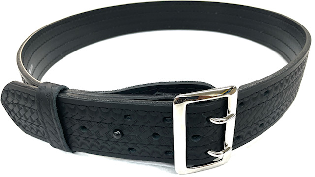 Perfect Fit 2.25'' 4 Row Stitching Sam Browne Leather Belt w/ Chrome Buckle