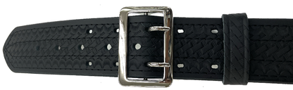 Perfect Fit 2.25'' 4 Row Stitching Sam Browne Leather Belt w/ Chrome Buckle