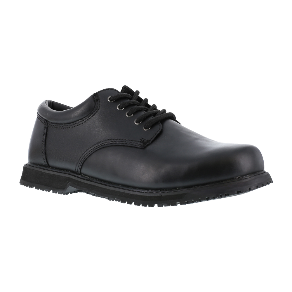Grabbers - Friction Plain Toe Oxford w/ Soft Toe - Black