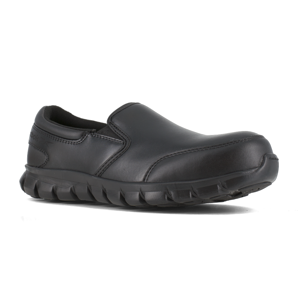 Sublite Cushion Work Athletic Slip-On Shoe w/ Composite Toe - Black