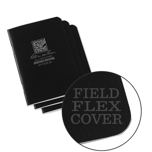 Rite In The Rain Field-Flex Soft Cover Memo Book - 3.25 x 4.625 - 3 Pack