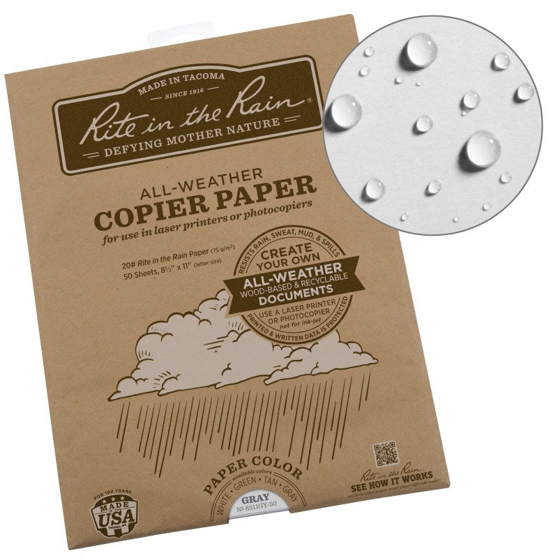 All-weather Printer Paper - 8.5 X 11 - 50 Sheets - Gray