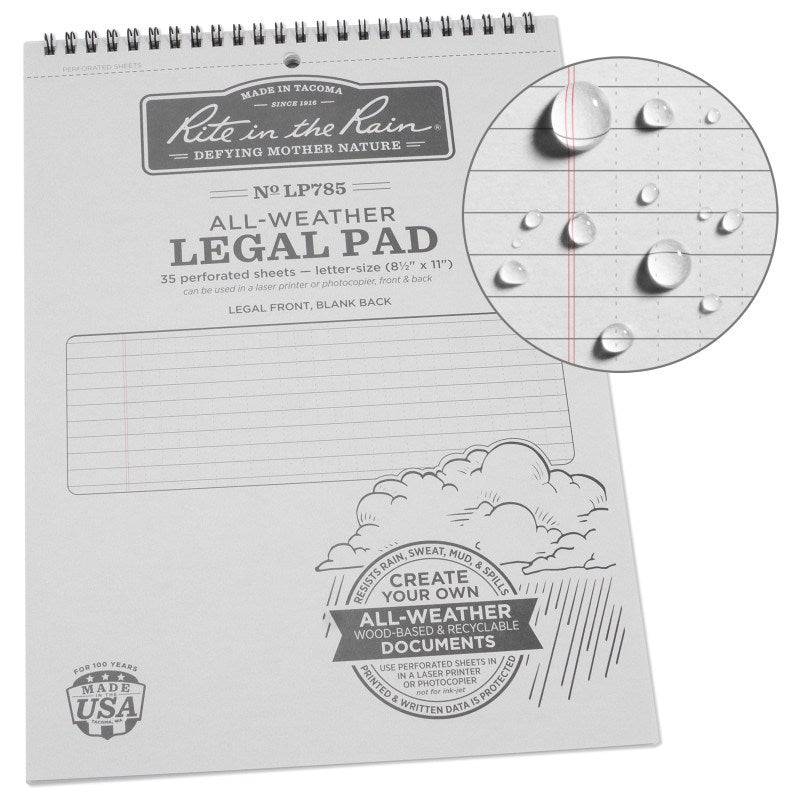 Rite In The Rain Legal Pad - 8.5 X 11