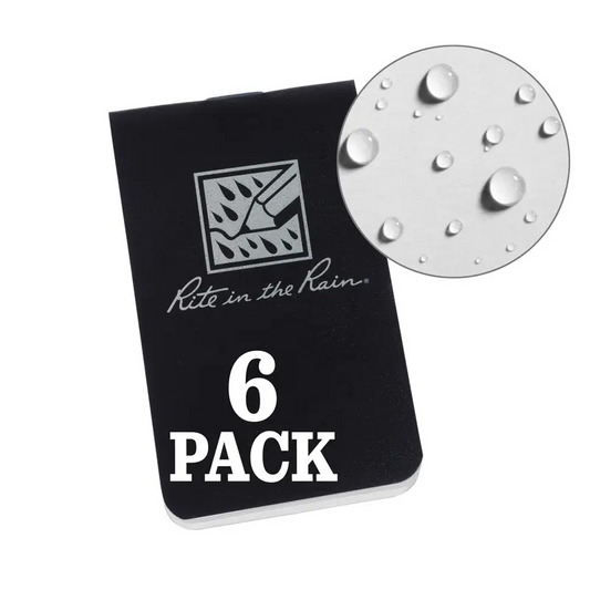 Rite In The Rain On-the-go Notebook (blank) - Black - 6 Pack