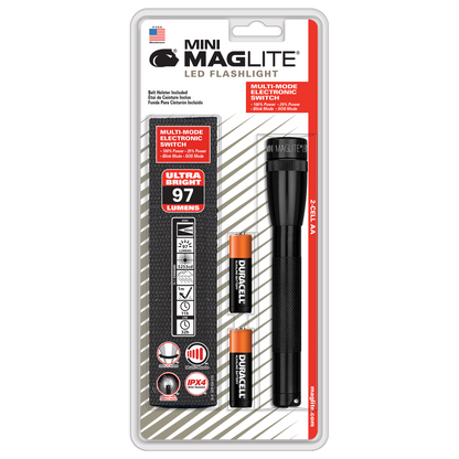Maglite SP22 Mini Maglite 2 AA-Cell LED Flashlight w/ Holster