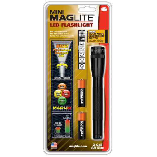 Maglite SP22 Mini Maglite 2 AA-Cell LED Flashlight w/ Holster