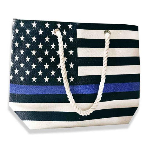 Canvas Tote Bag, Thin Red Line American Flag