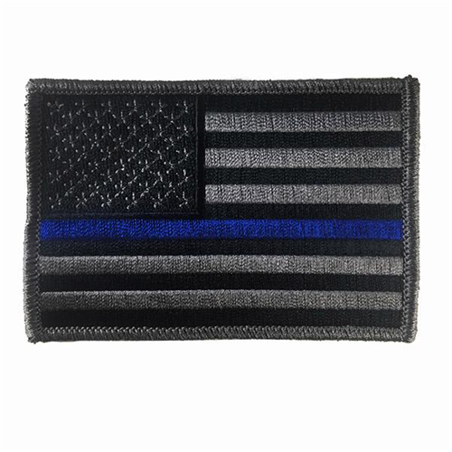 Thin Blue Line Patch, Dark Backing, 3 X 2 Inch, Sew On