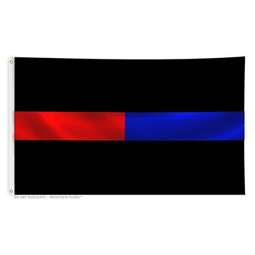 Thin Red Line/thin Blue Line Dual Flag, 3 X 5 Ft