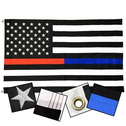 Thin Blue Line DuraSleek Nylon Thin Green Line American Flag, 3 x 5 Ft