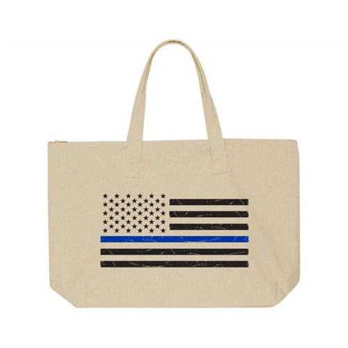 Tote Bag W/flag, Thin Blue Line