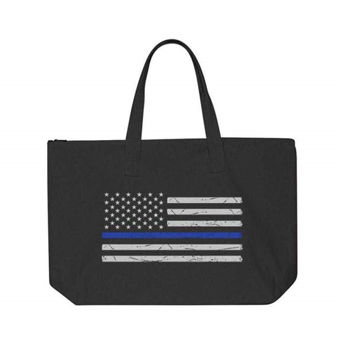 Tote Bag W/flag, Thin Blue Line