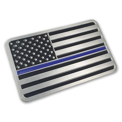 Thin Blue Line Vehicle Emblem - Thin Blue Line American Flag
