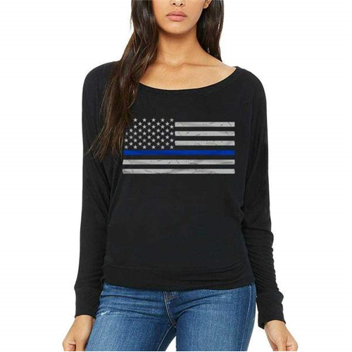 Women's Off Shoulder - Classic, Thin Blue Line