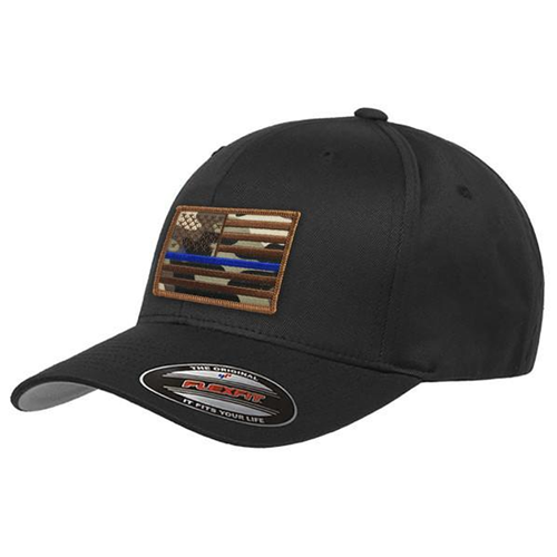 Thin Blue Line FlexFit Hat - Thin Silver Line Flag