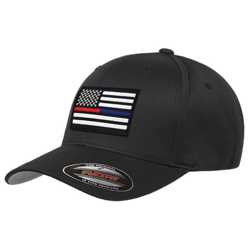 Thin Blue Line Flexfit Dual American Flag Hat