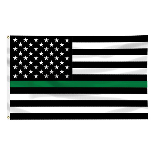 Thin Green Line American Flag, 3 X 5 Ft