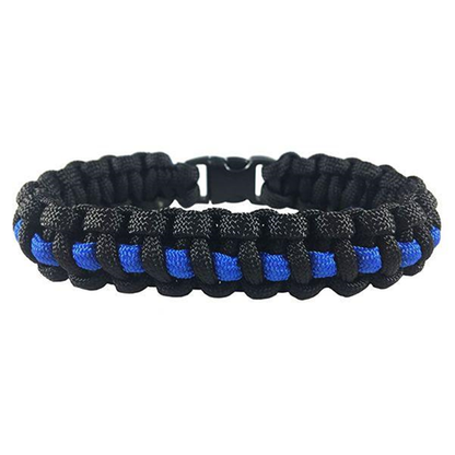 Thin Blue Line Paracord Survival Bracelet, Thin Red Line