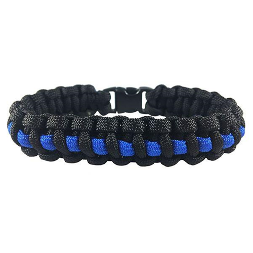 Thin Blue Line Paracord Survival Bracelet, Thin Red Line