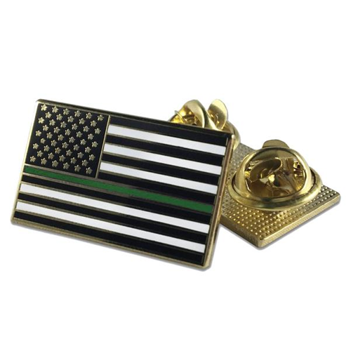 Classic, Double Clutch Pin - Thin Green Line American Flag