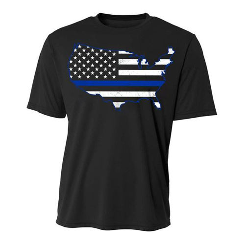 Usa Thin Blue Line Polyester Shirt