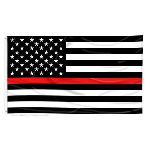 Thin Red Line American Flag With Grommets, 3 X 5 Ft