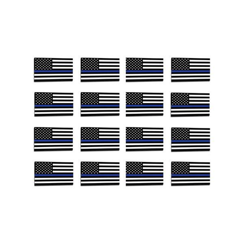 Thin Blue Line American Flag Sticker, 1 X 1.5 Inches, Pack Of 50