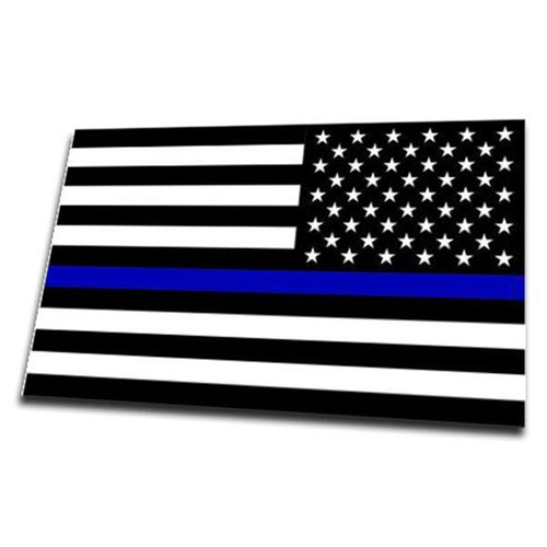 Thin Blue Line Thin Silver Line American Sticker, 4 x 6 Inches