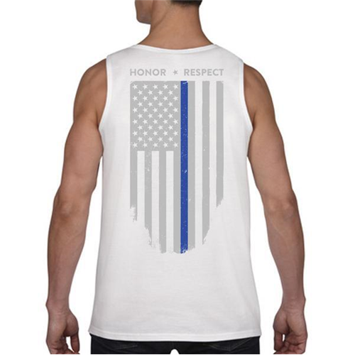Tank - Thin Blue Line American Flag - Honor & Respect