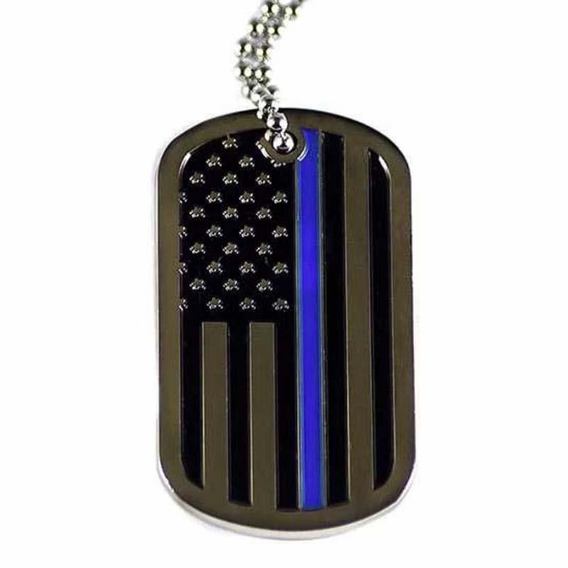 Thin Blue Line Flag Dog Tag