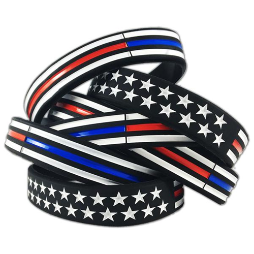 Thin Red/blue Line American Flag Bracelet