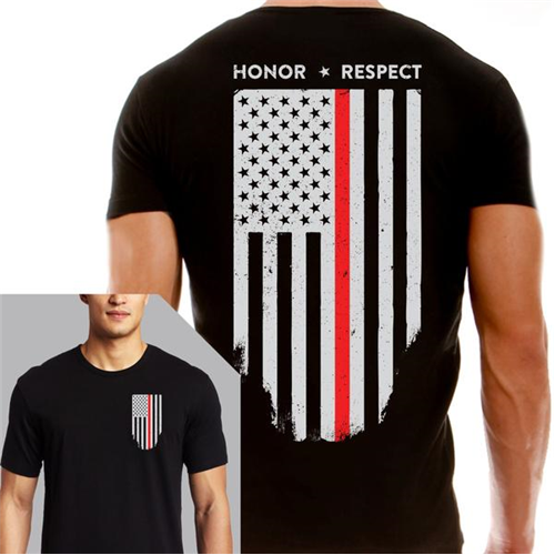 Men's T-Shirt - Thin Red Line Flag