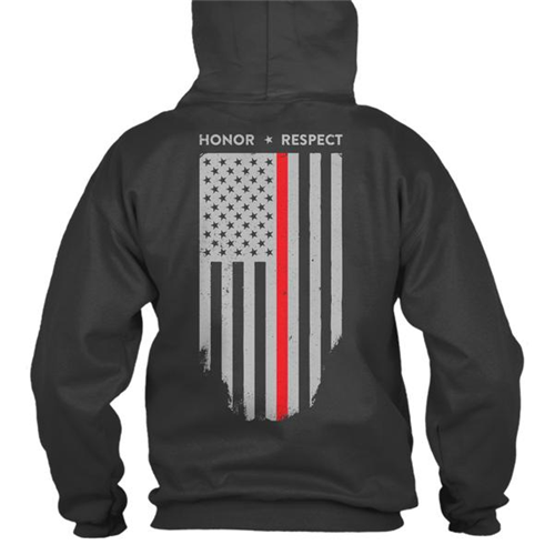 Thin Blue Line Hoodie - Thin Red Line American Flag Honor & Respect