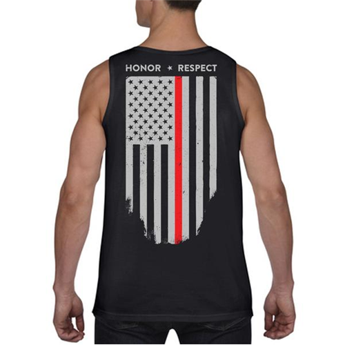 Tank - Thin Red Line American Flag - Honor & Respect